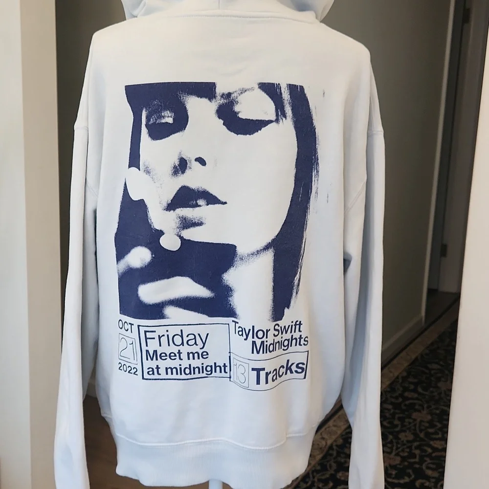 Taylor Swift Midnights Blue Hoodie Oversized M - Picture 4 of 16